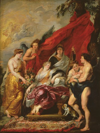 La Nascita di Luigi XIII (1601-43) a Fontainebleau, 27 settembre 1601, dal Ciclo dei Medici, 1621-25 da Peter Paul Rubens